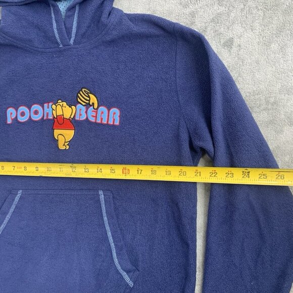 Vintage Disney Pooh 100 Acre Collectibles Hoodie Women XL Blue Fleece Pooh Bear - Picture 3 of 8